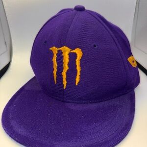 Monster Energy Y2K City Hunter Purple Baseball Cap with Yellow Embroidered Logo